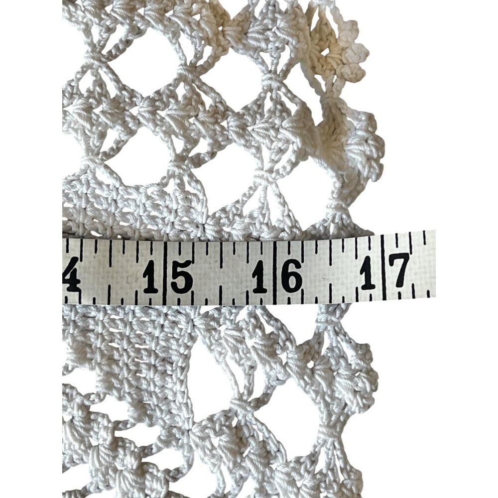 Hand Crocheted White Cotton Doilies Square Cottage Core VTG Wedding Country - Picture 11 of 14